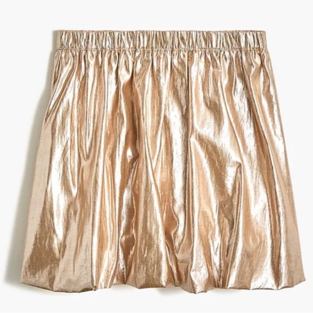 J. Crew Crewcuts Girls Shiny Gold Bubble Skirt Sz 8